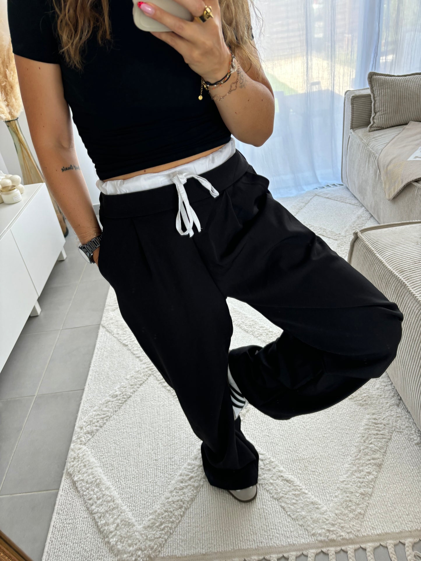 Pantalon à lacets LOU | NOIR