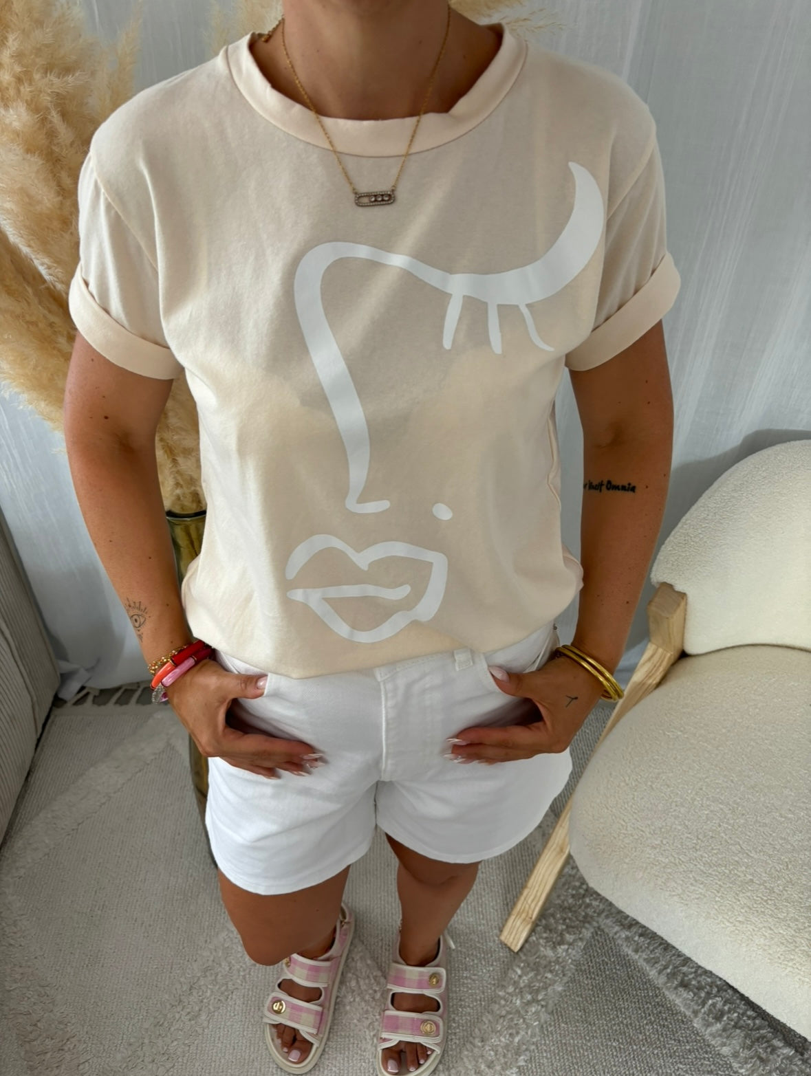 T-Shirt avec imprimé visage CAMILLE