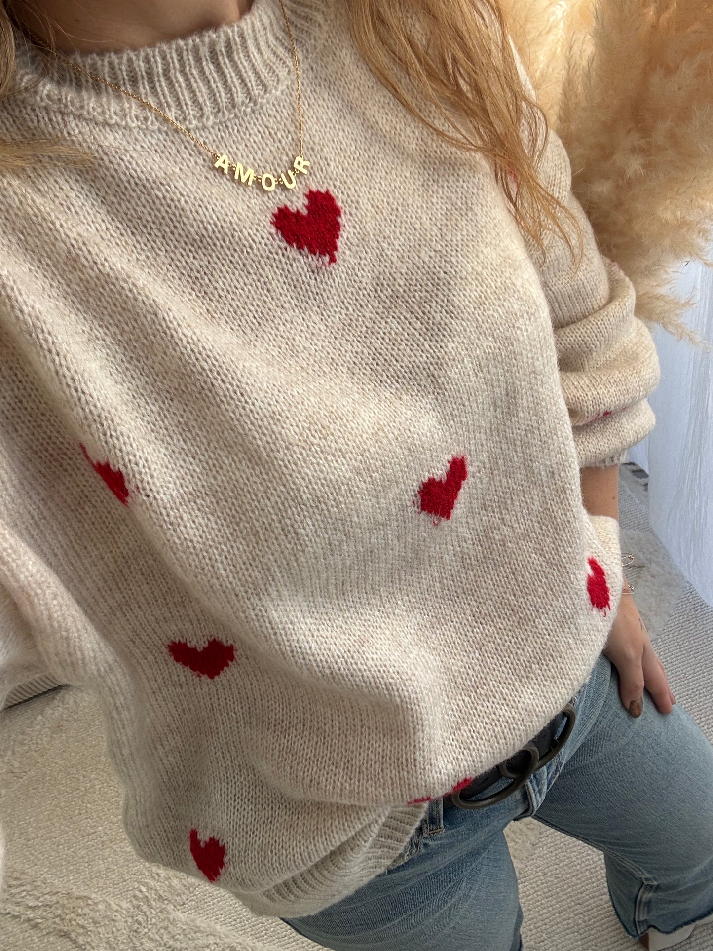 Pull avec motif coeur LOVELY