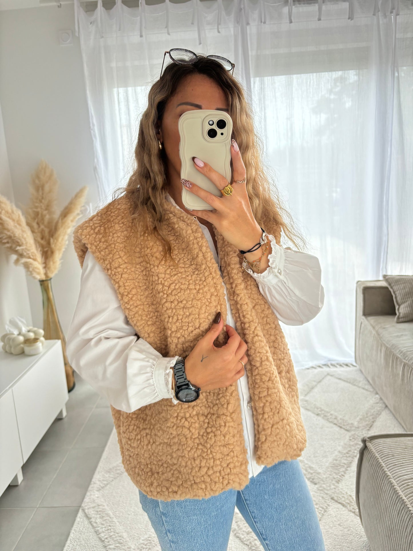 Veste gilet sans manches moumoute CHARLOTTE