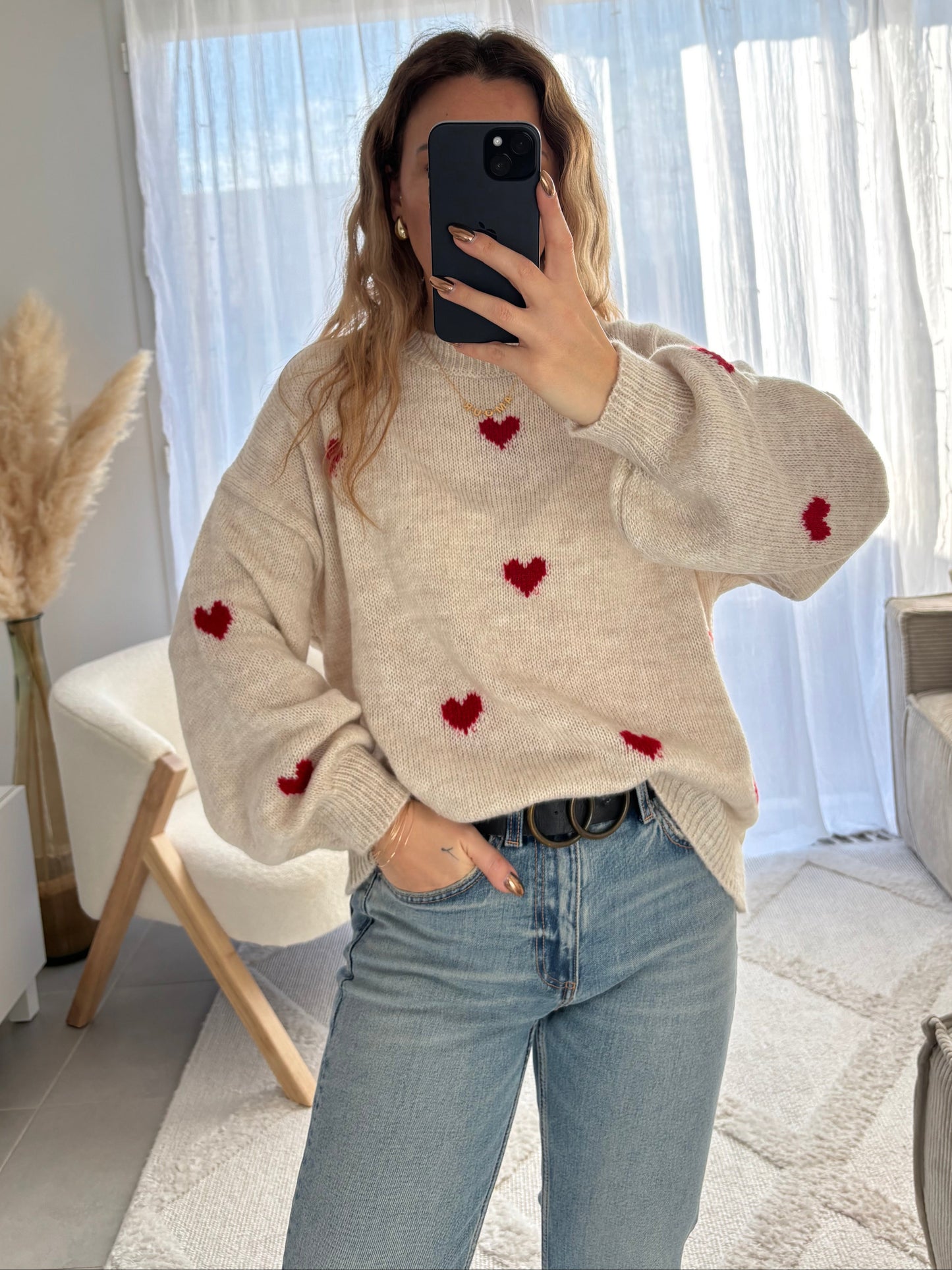 Pull avec motif coeur LOVELY